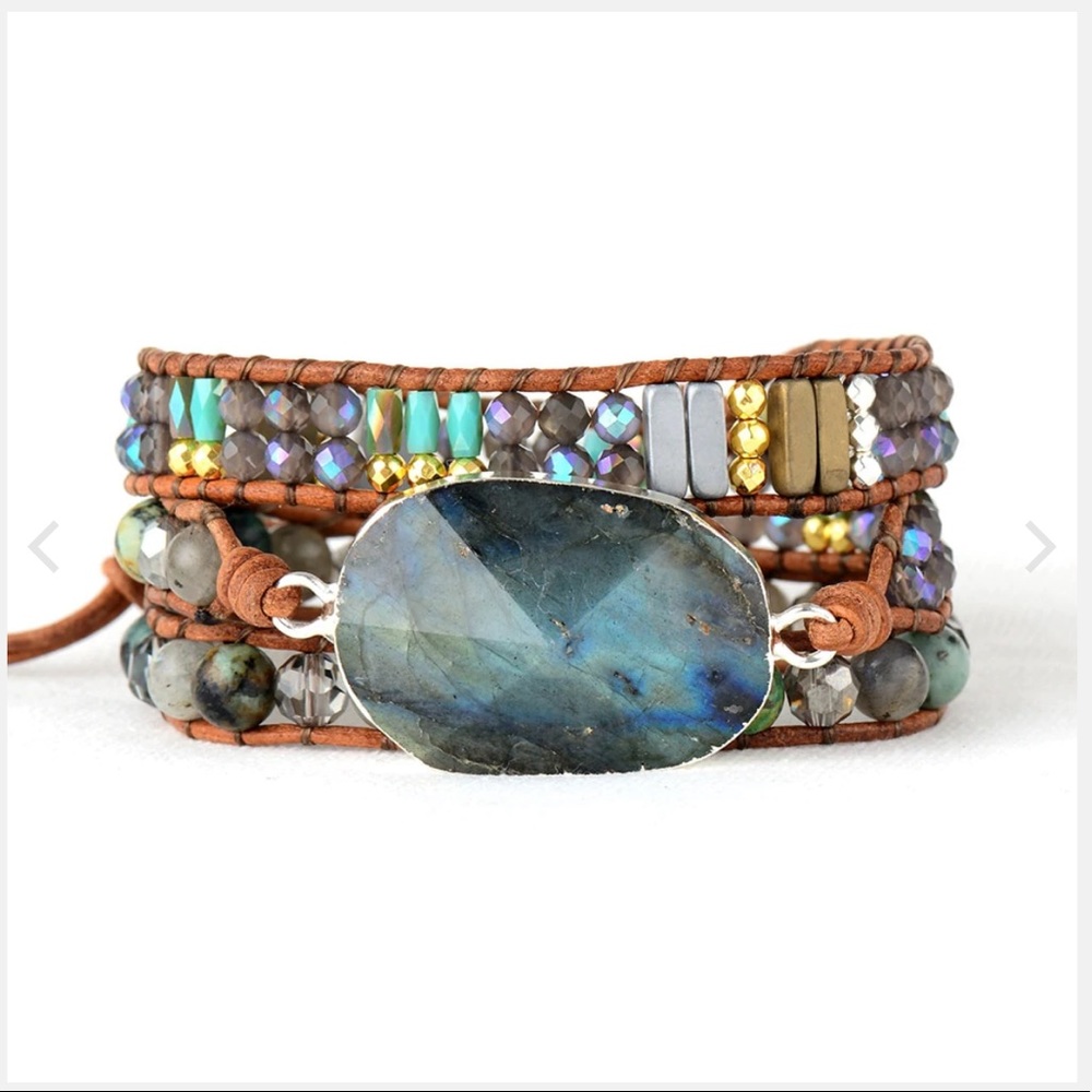 POSITIVE VIBES LABRADORITE BRACELET